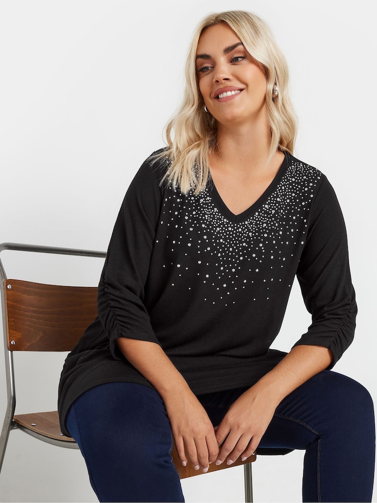 Negro - Yours Curve Stud Swing Tunics - Imagen 2 de 6