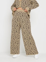 Yours Curve Natural Limited Animal Wide Leg Trousers - Image 1 of 4