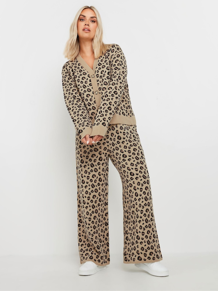 Yours Curve Natural Limited Animal Wide Leg Trousers - Image 2 of 4
