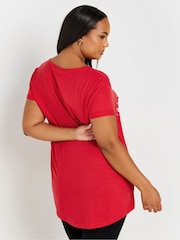 Yours Curve Red Feeling Frosty Novelty  Christmas T-Shirt - Image 4 of 5