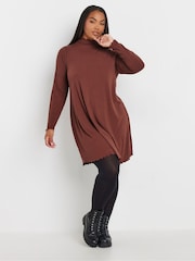 Yours Curve Brown Lettuce Edge Tunic - Image 2 of 5