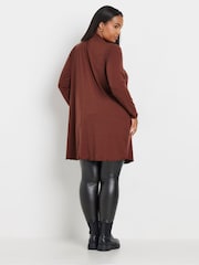 Yours Curve Brown Lettuce Edge Tunic - Image 3 of 5