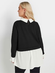 Yours Curve Black 2 In 1 Shirt Top - Image 3 of 5