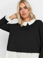 Yours Curve Black 2 In 1 Shirt Top - Image 4 of 5