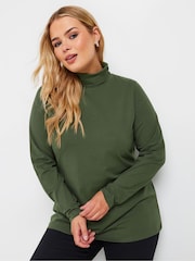 Yours Curve Green Long Sleeve Turtle Neck Top - Image 1 of 5