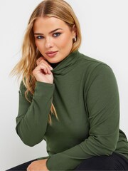 Yours Curve Green Long Sleeve Turtle Neck Top - Image 4 of 5