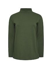Yours Curve Green Long Sleeve Turtle Neck Top - Image 5 of 5