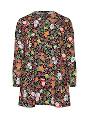 Yours Curve Black Novelty Tunic - Image 5 of 5