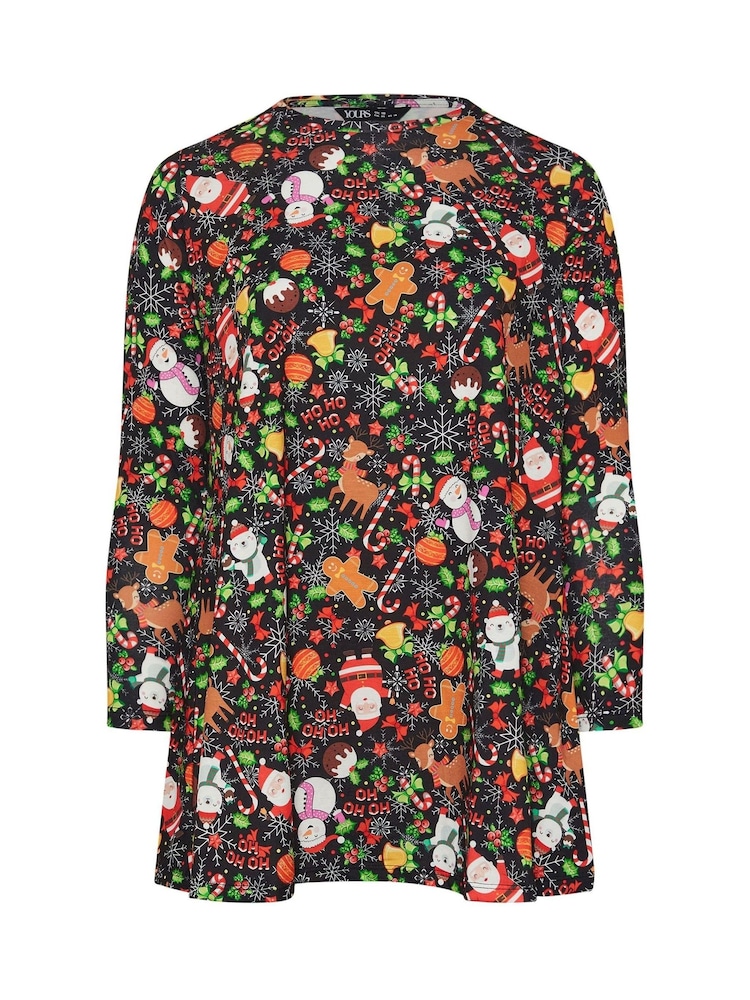 Yours Curve Black Novelty Tunic - Image 5 of 5