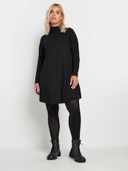 Yours Curve Black Lettuce Edge Tunic - Image 3 of 6