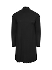 Yours Curve Black Lettuce Edge Tunic - Image 6 of 6