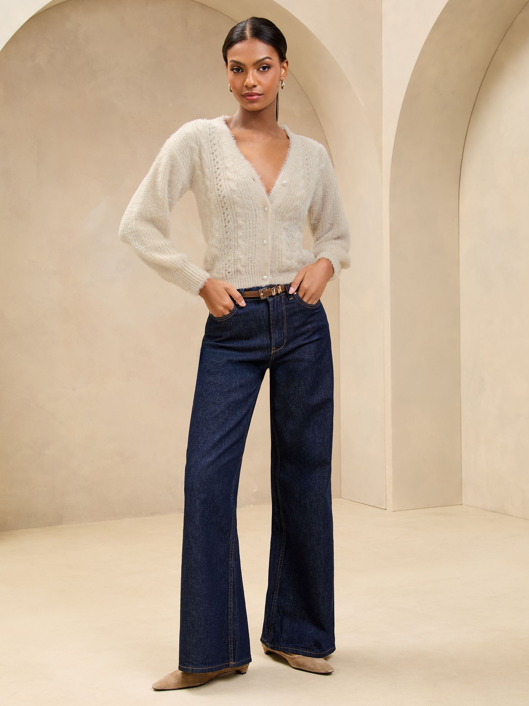 Her lip to Lace Pearl-Button Cardigan - メルカリ