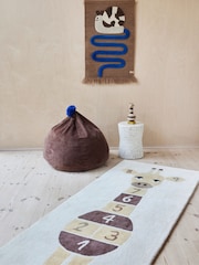 OYOY Mini Yellow Giraffe Hopscotch Rug - Image 1 of 2