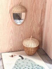 OYOY Mini Nature Acorn Rattan Wall Mirror - Image 2 of 3