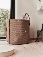 OYOY Living Set of 2 Caramel Dot Cotton Rope Baskets - Image 1 of 2