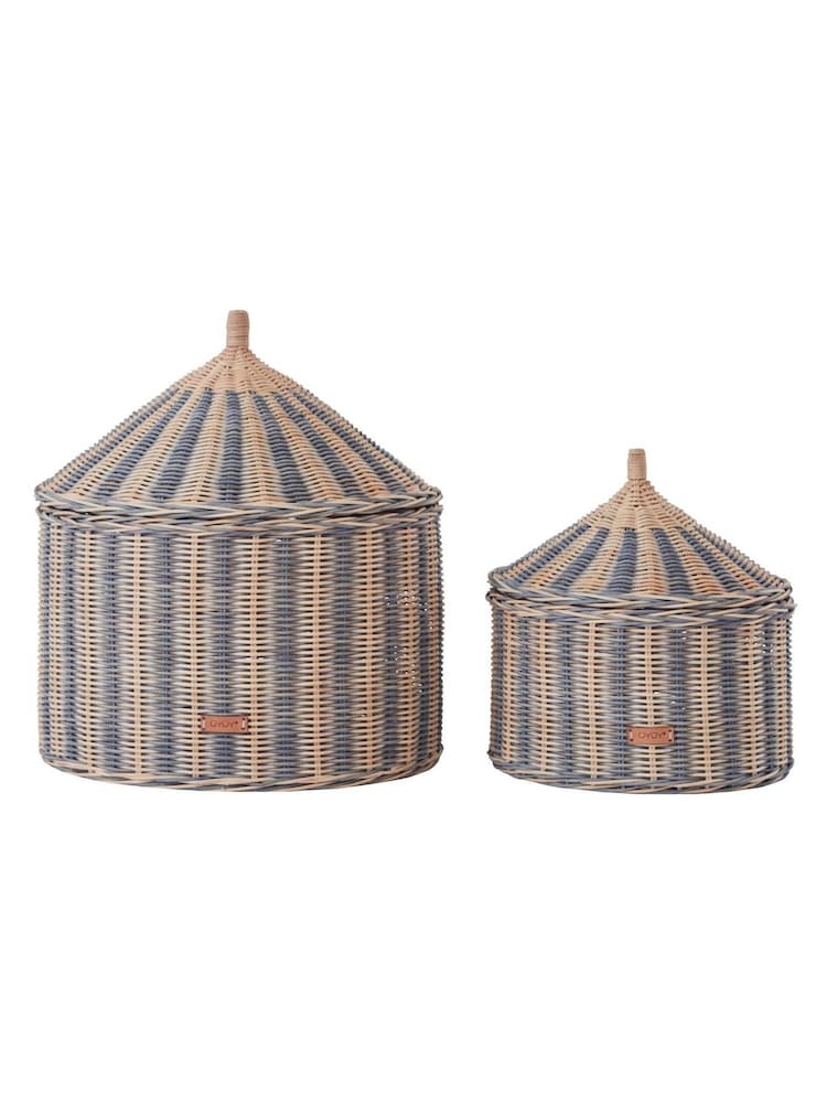 OYOY Mini Blue Circus Basket - Image 4 of 4