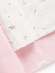 Purebaby Pink 100% Cotton Muslin Wraps 2 Pack - Image 2 of 2