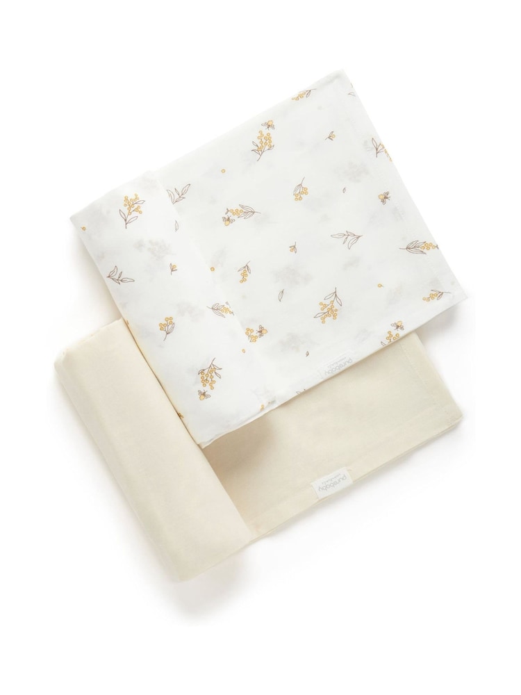 Purebaby Natural 100% Cotton Muslin Wraps 2 Pack - Image 1 of 2