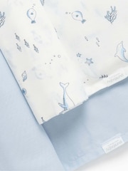 Purebaby Blue 100% Cotton Muslin Wraps 2 Pack - Image 2 of 2