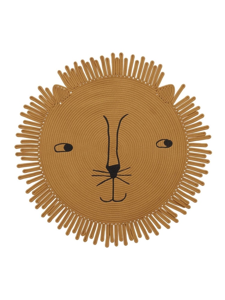 OYOY Mini Camel Mara Lion 100% Cotton Rug - Image 3 of 3