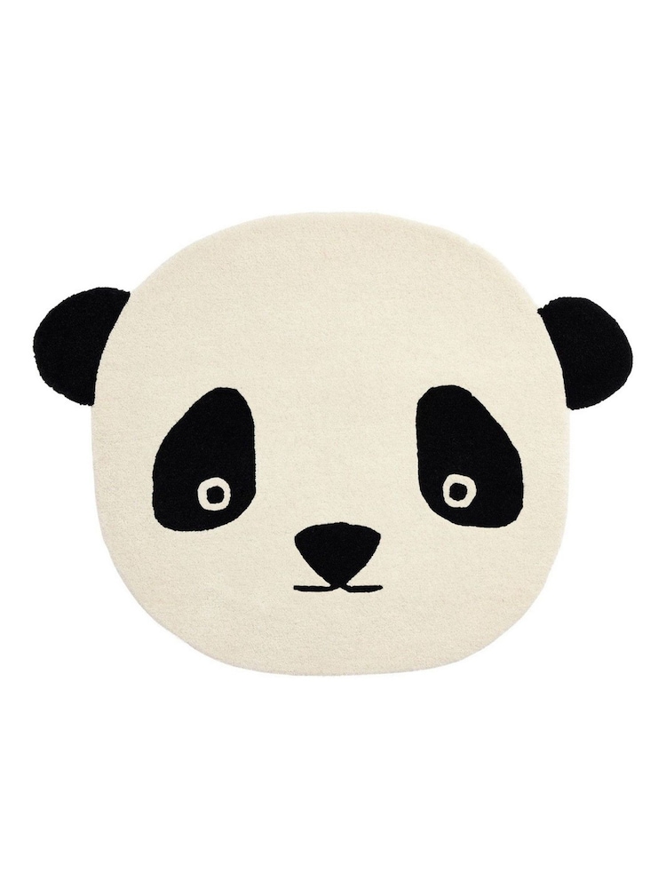 OYOY Mini White Black Panda Rug - Image 2 of 2