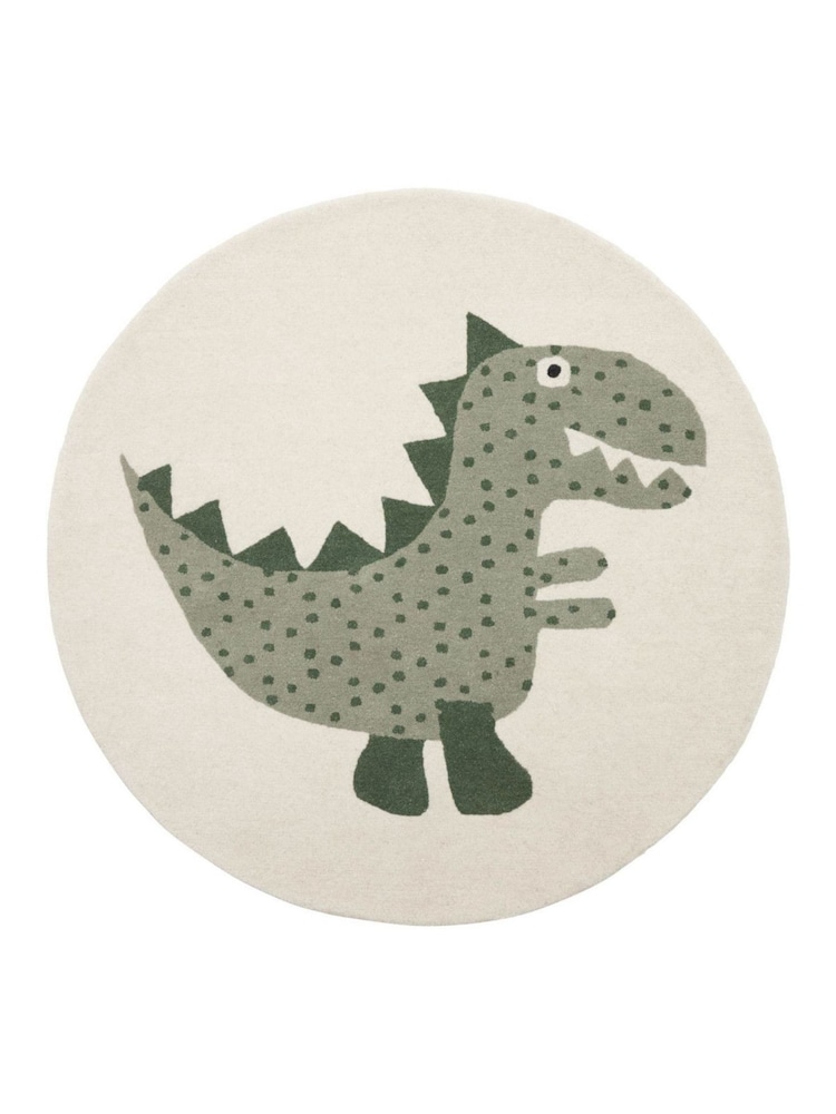 OYOY Mini Green Theo Dino Rug - Image 3 of 3