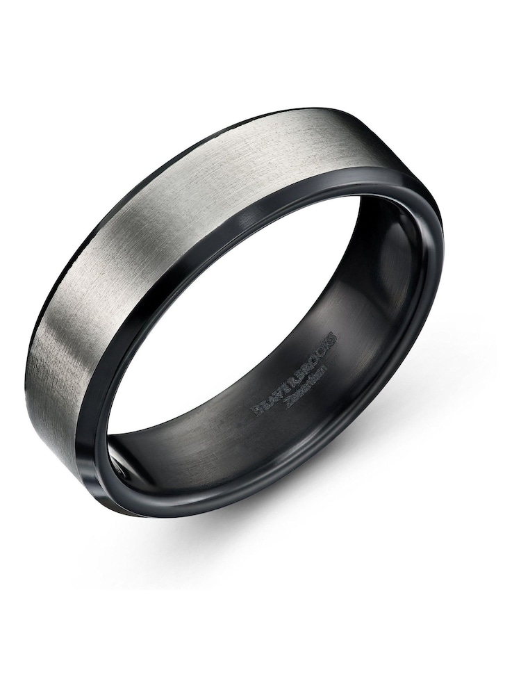Beaverbrooks Mens Zirconium Black Ring - Image 1 of 4