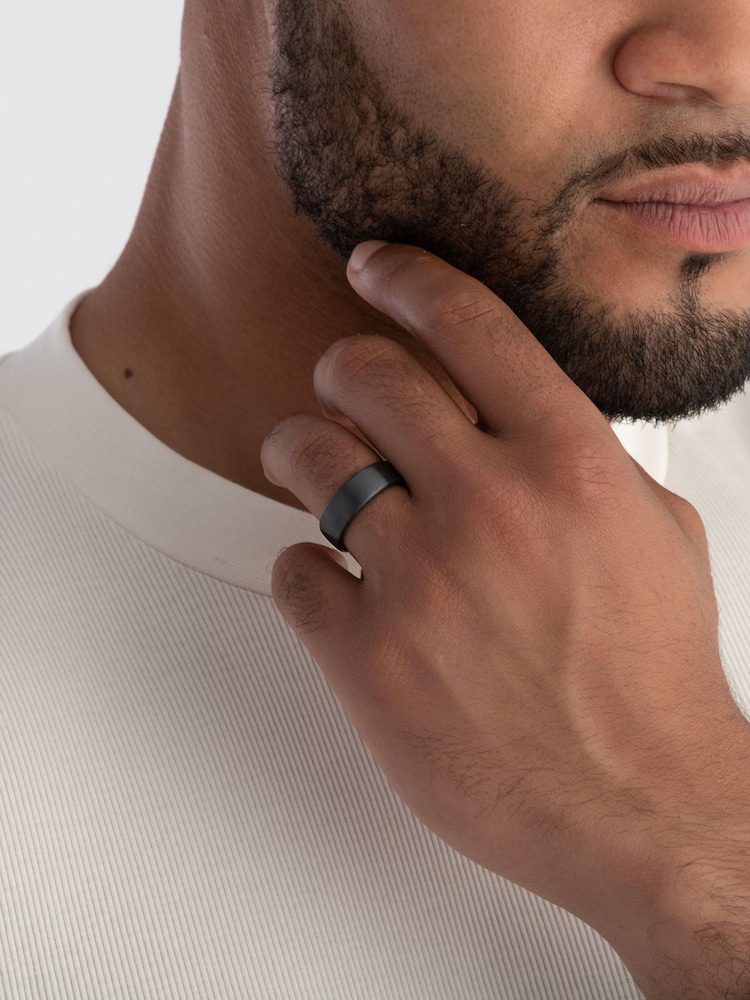 Beaverbrooks Mens Zirconium Black Ring - Image 4 of 4