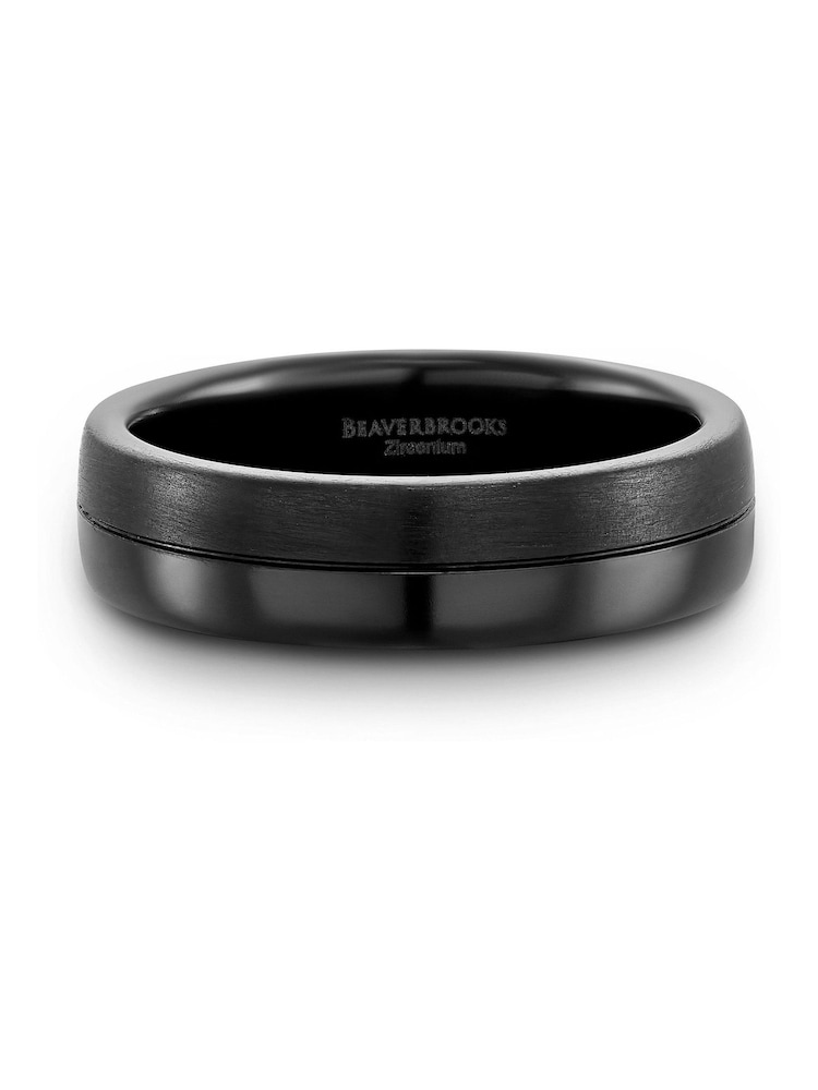 Beaverbrooks Mens Zirconium Black Ring - Image 2 of 4 Beaverbrooks Mens Zirconium Black Ring - Image 2 of 4