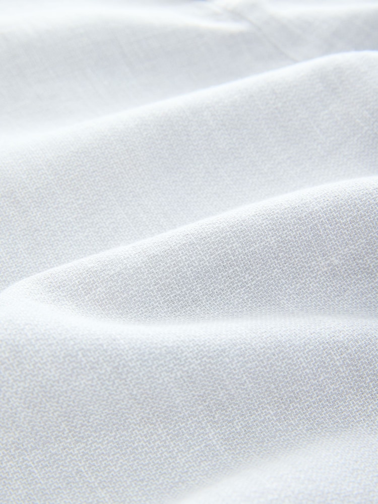 Light Grey Elasticated Waist Textured Linen Blend Trousers - Image 10 of 10