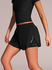 Black Active Sports Jersey Layer Running Shorts with Pockets - Image 1 of 7
