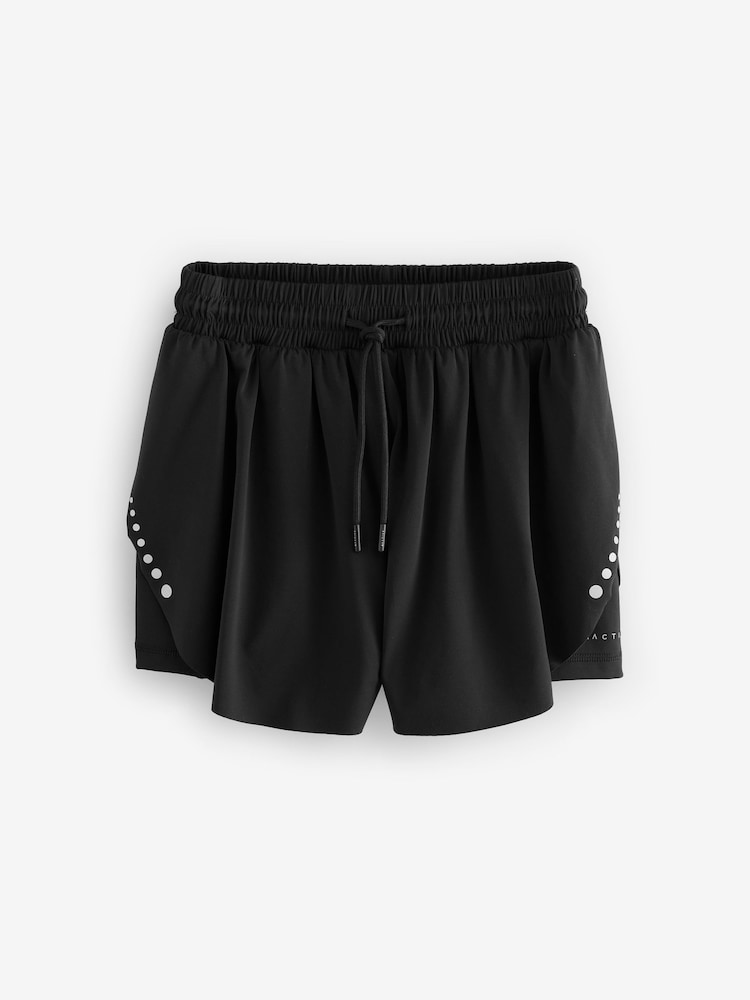 Zwart - Active Sports Jersey Layer Running Shorts with Pockets - Image 5 of 7