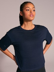 Navy Active Crew Neck Lightweight Boxy Short Sleeve T-Shirt - Image 2 of 7