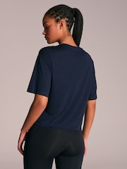 Navy Active Crew Neck Lightweight Boxy Short Sleeve T-Shirt - Image 3 of 7