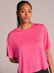 Bright Pink Active Crew Neck Lightweight Boxy Short Sleeve T-Shirt - Image 2 of 8