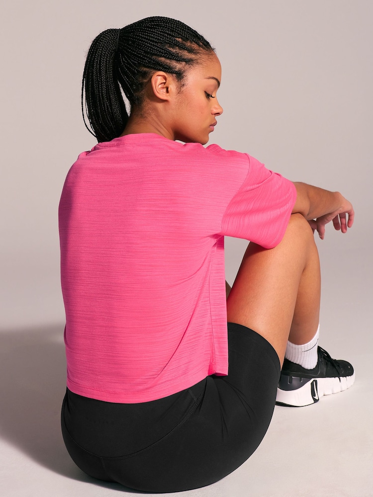 Bright Pink Active Crew Neck Lightweight Boxy Short Sleeve T-Shirt - Image 4 of 8