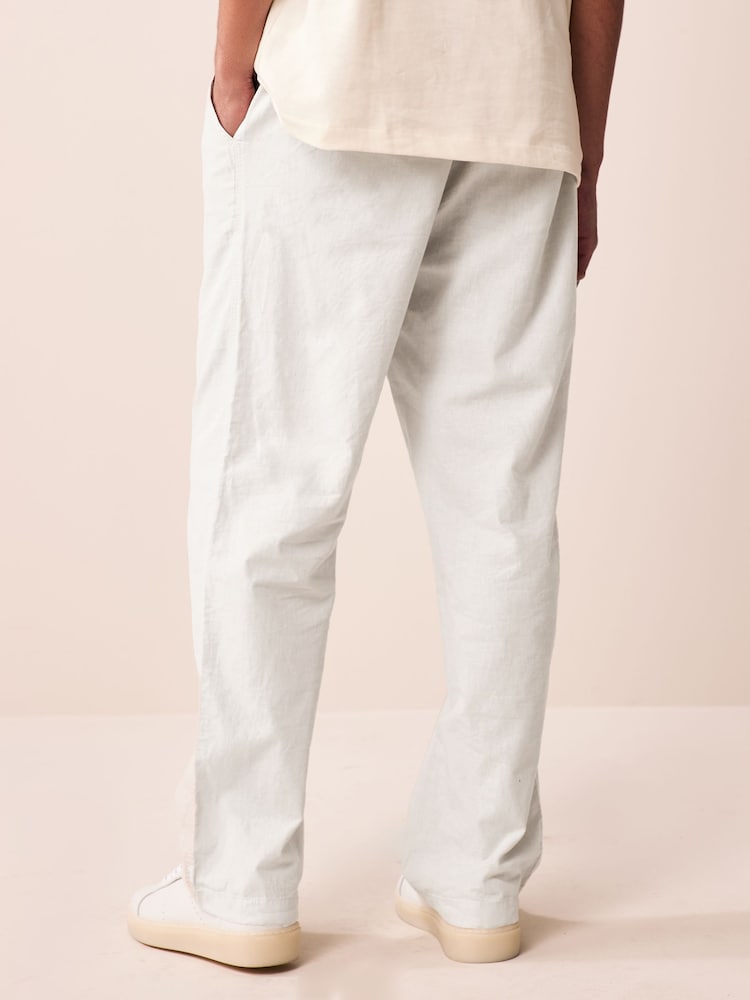 White Drawstring Waist Mens Kurta Trousers - Image 3 of 9