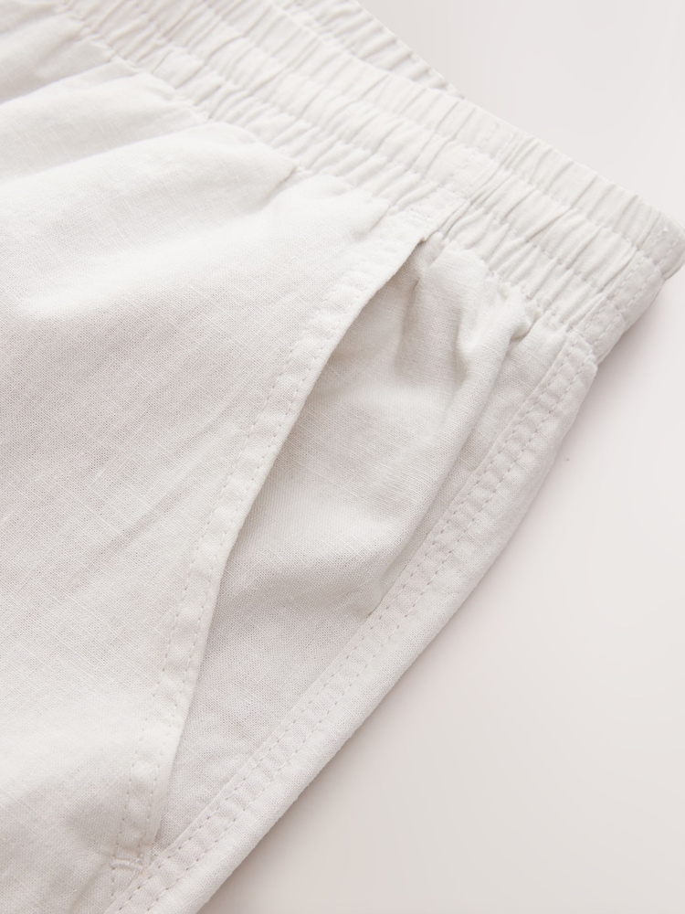 White Drawstring Waist Mens Kurta Trousers - Image 8 of 9