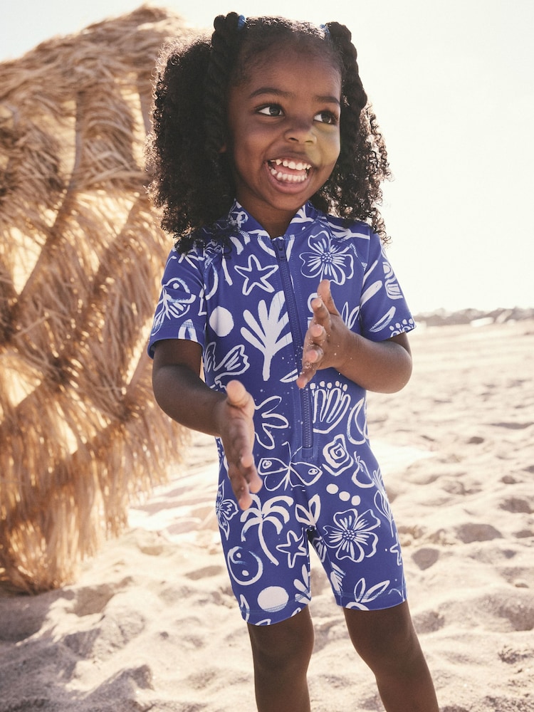 Cobalt Blue Sunsafe Swimsuit (3mths-10yrs) - Image 1 of 10 Cobalt Blue Sunsafe Swimsuit (3mths-10yrs) - Image 1 of 10