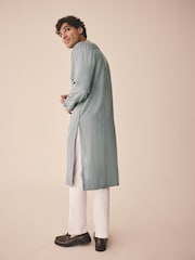Bleu - Chemises Kurta plus longues - Image 2 de 5