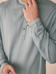 Bleu - Chemises Kurta plus longues - Image 4 de 5