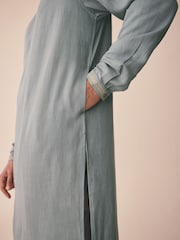Bleu - Chemises Kurta plus longues - Image 5 de 5