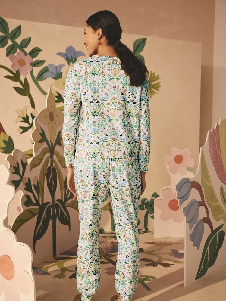Cath Kidston Ecru Create 100% Cotton Miffy Twosie Pyjamas - Image 2 of 11
