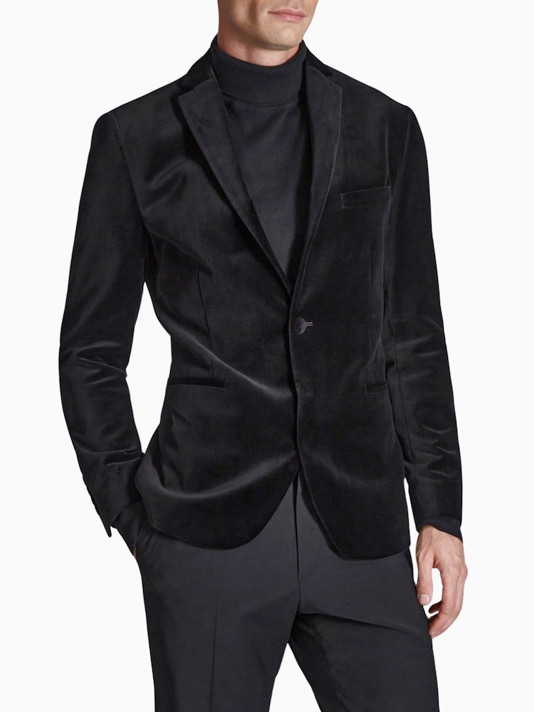 Ted Baker Black 100% Cotton Velvet Jacket - Image 1 of 6