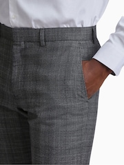 Ted Baker Grey Zion Charcl Text Chk Slim Trousers - Image 3 of 3
