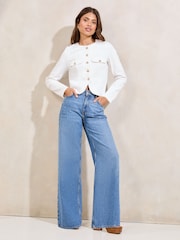 Weiß - Lipsy Kragenlose Jacke - Bild 5 von 5