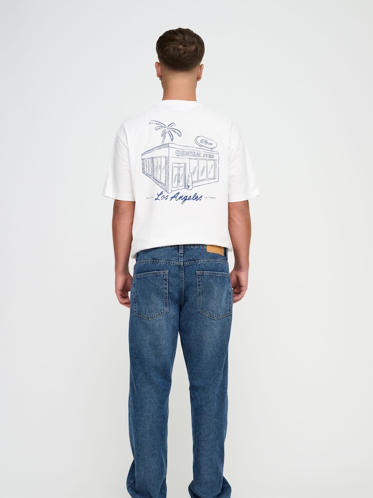 Only & Sons Blue Straight Fit Edge Jeans - Image 3 of 7