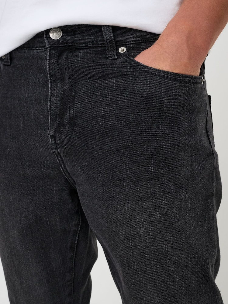 Only & Sons Black Slim Tapered Fit Rope Stretch Jeans - Image 2 of 6