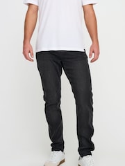 Only & Sons Black Slim Tapered Fit Rope Stretch Jeans - Image 3 of 6