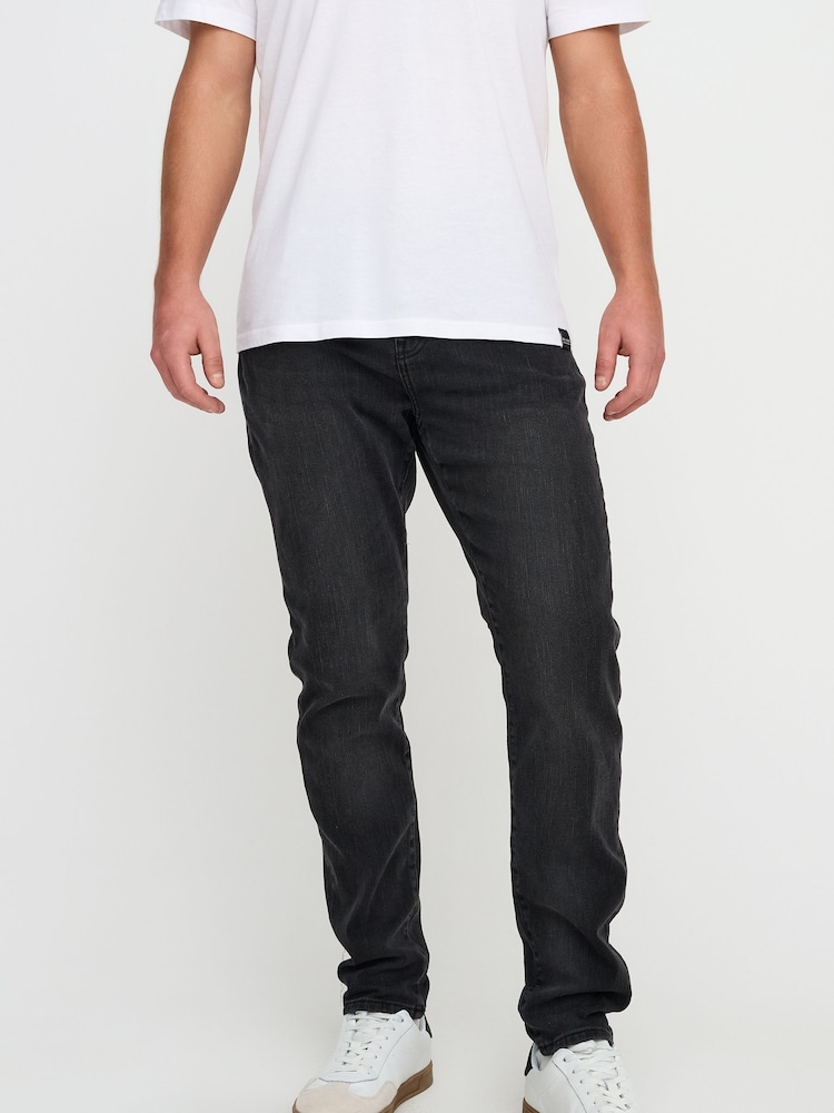 Only & Sons Slim Tapered Fit Rope Stretch Jeans - Image 3 of 6